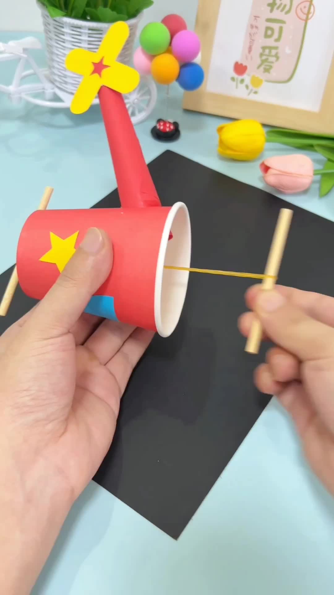 Cara membuat helikopter mainan 