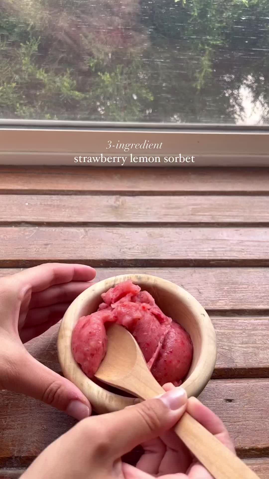 Cara bikin strawberry lemon sorbet🍓