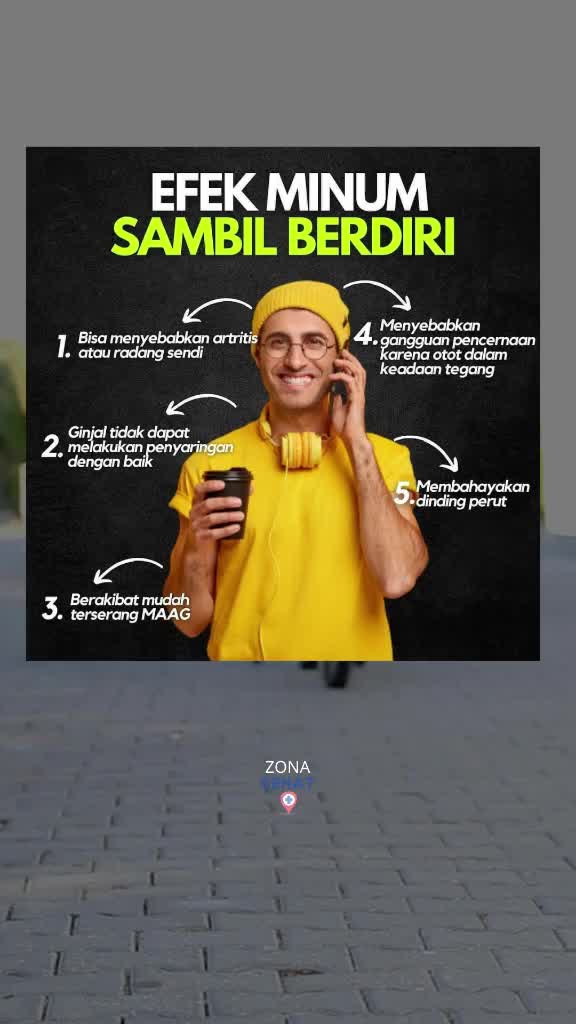 efek minum sambil berdiri