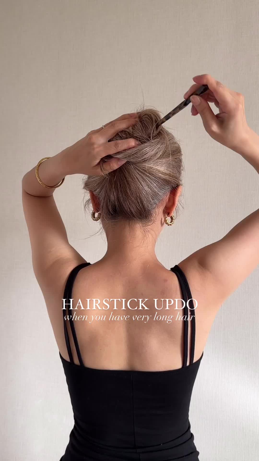 How to make hair bun with hair stick for long hair