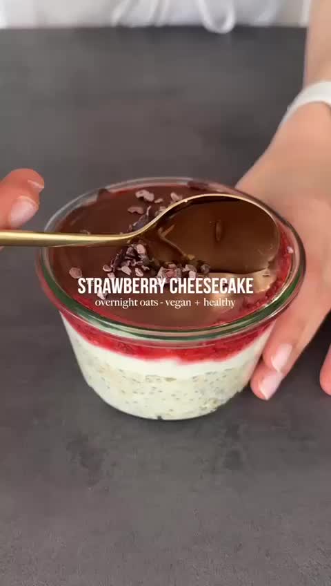 Strawberry cheese cake dari overnight oats