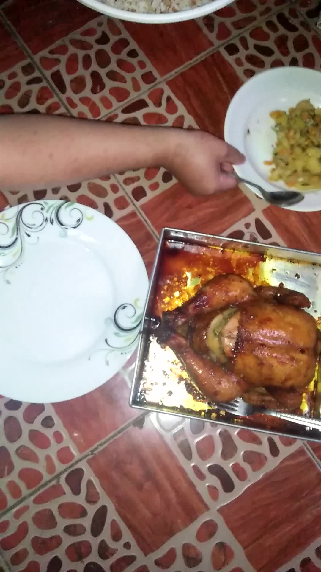 ayam sauce honeywith potato andrice tutug oncom