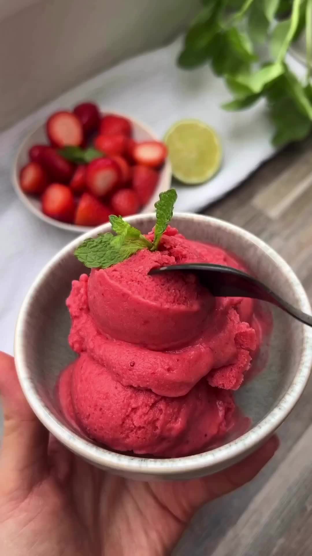 Cara bikin strawberry sorbet