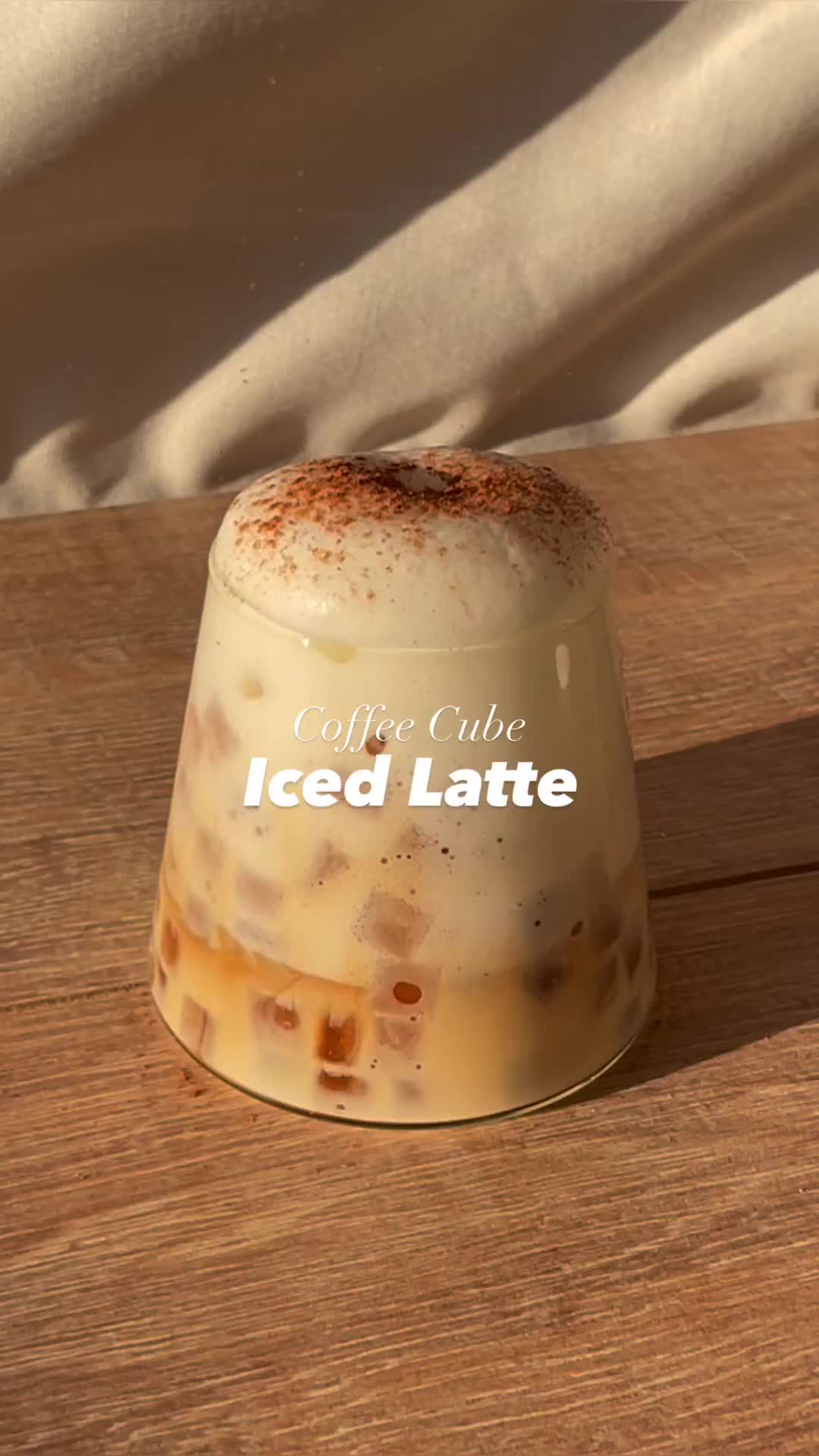 Coffee cube iced latte