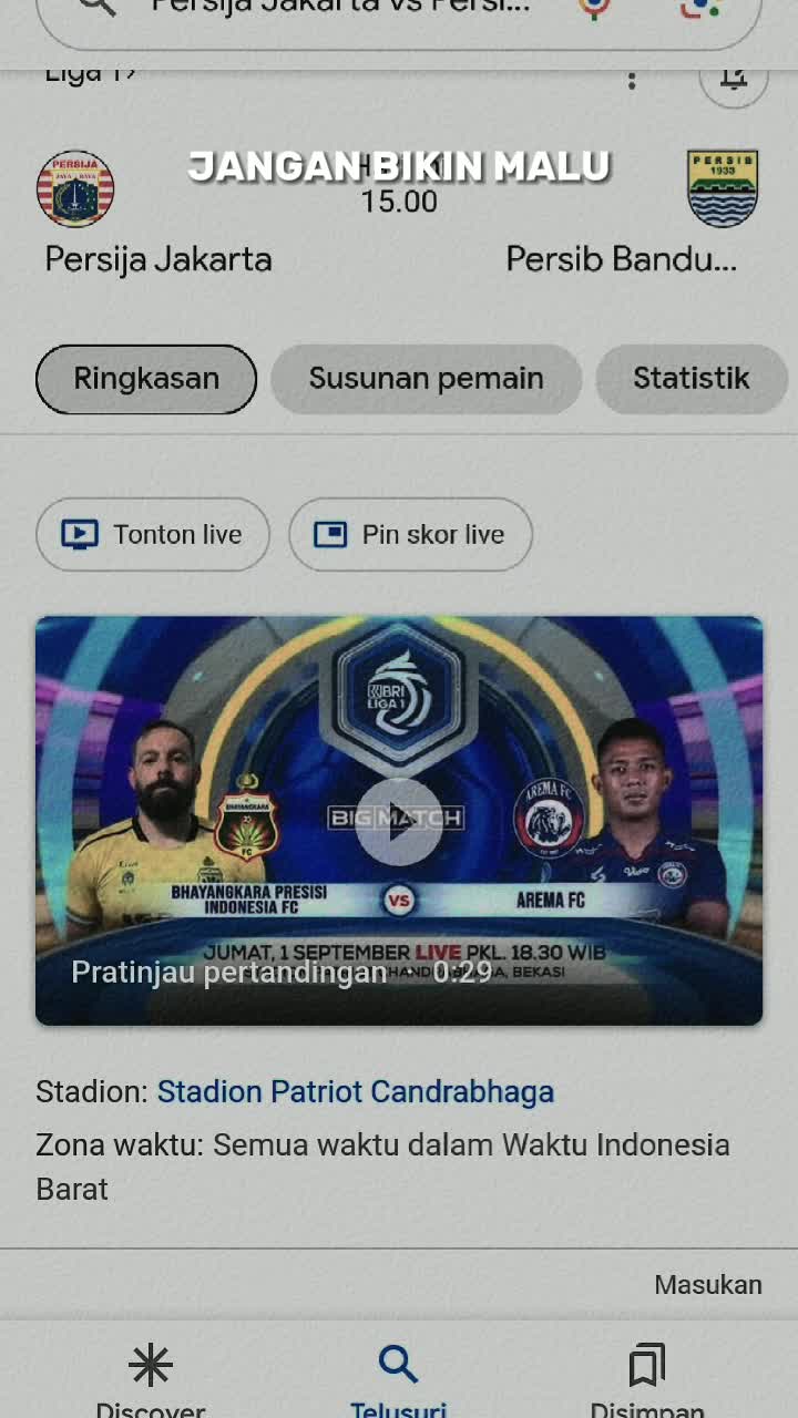 persija vs persib berapa 