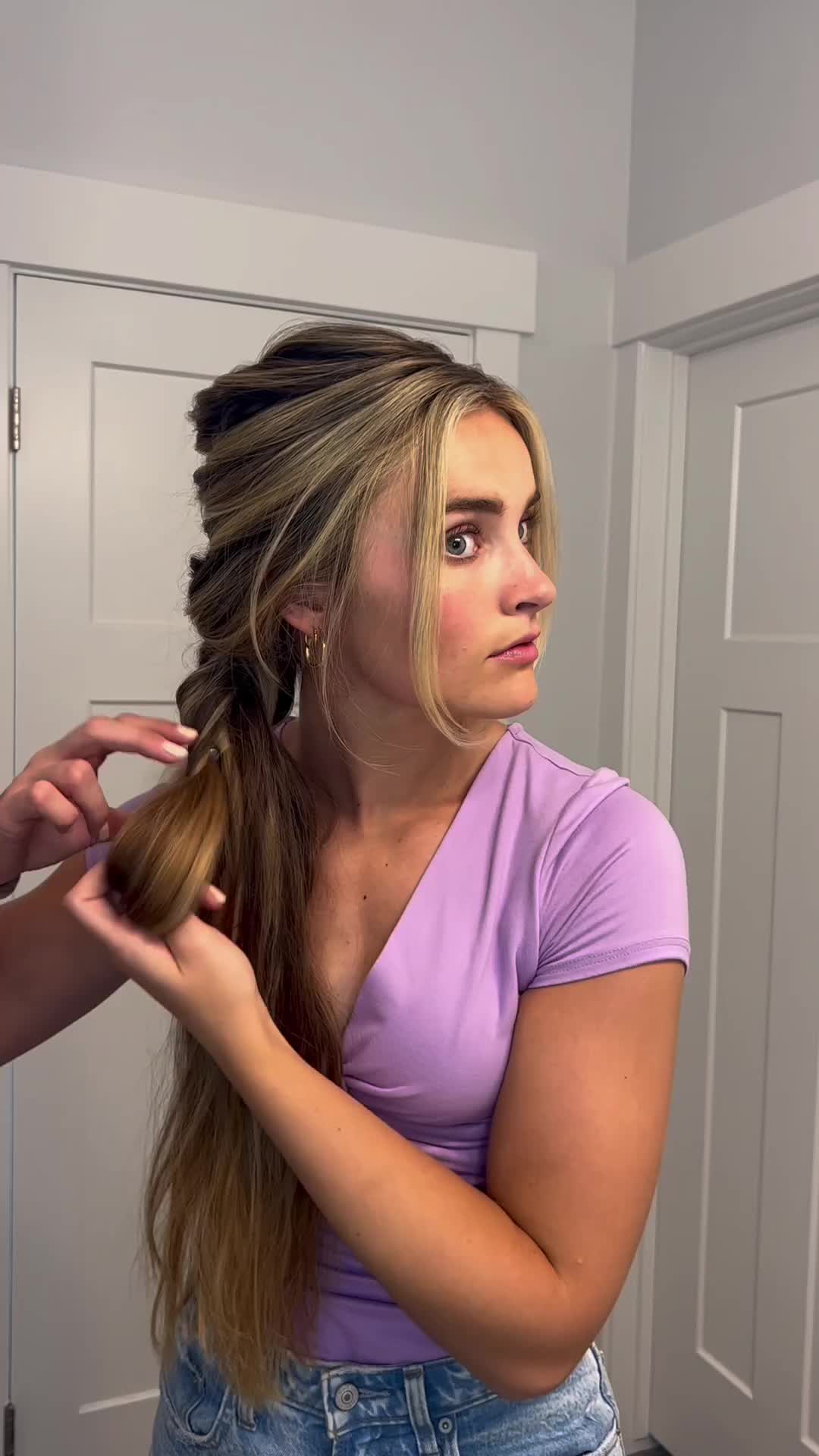 Tutorial bikin messy mermaid braid