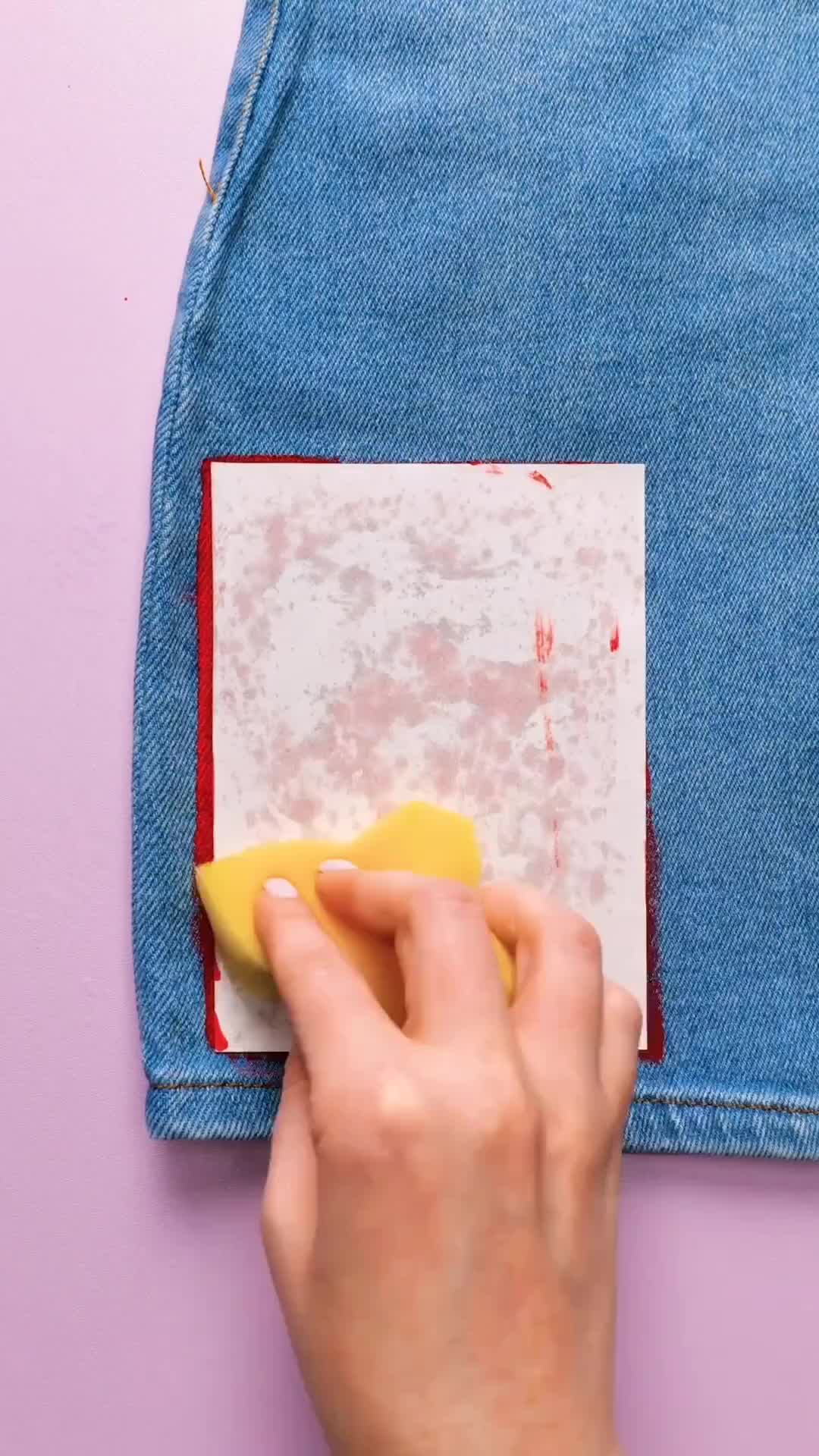 Trik membuat samblon di jeans dengan cat akrilik