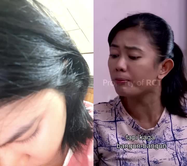 ini udah bangun mak. udah duduk. tinggal matanya yg masih kepejem.