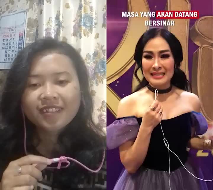popcorn duet challenge with mamah Iis Dahlia 