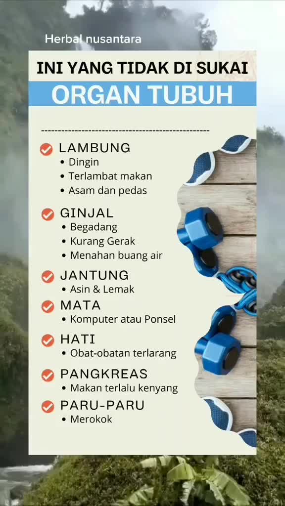 yang tidak disukai organ tubuh