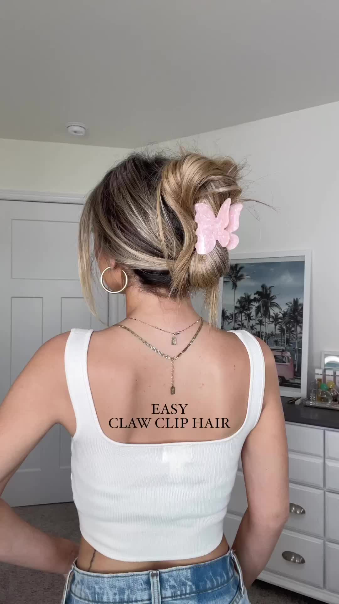 Easy tutorial claw clip hairstyle