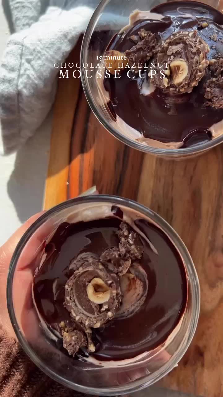 Chocholate hazelnut mousse cup recipe