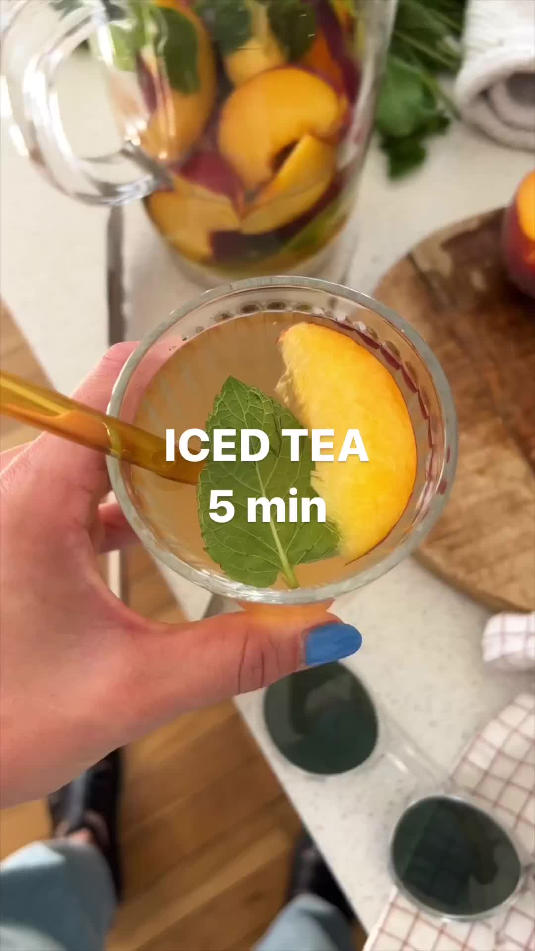 Cara bikin peach lime iced tea