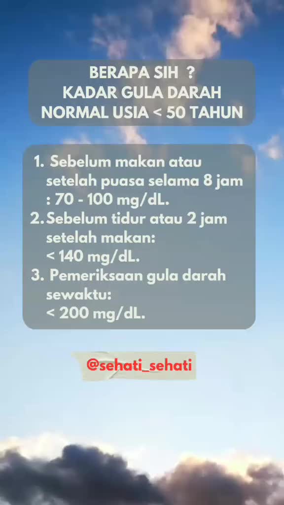 kadar gula yang normal