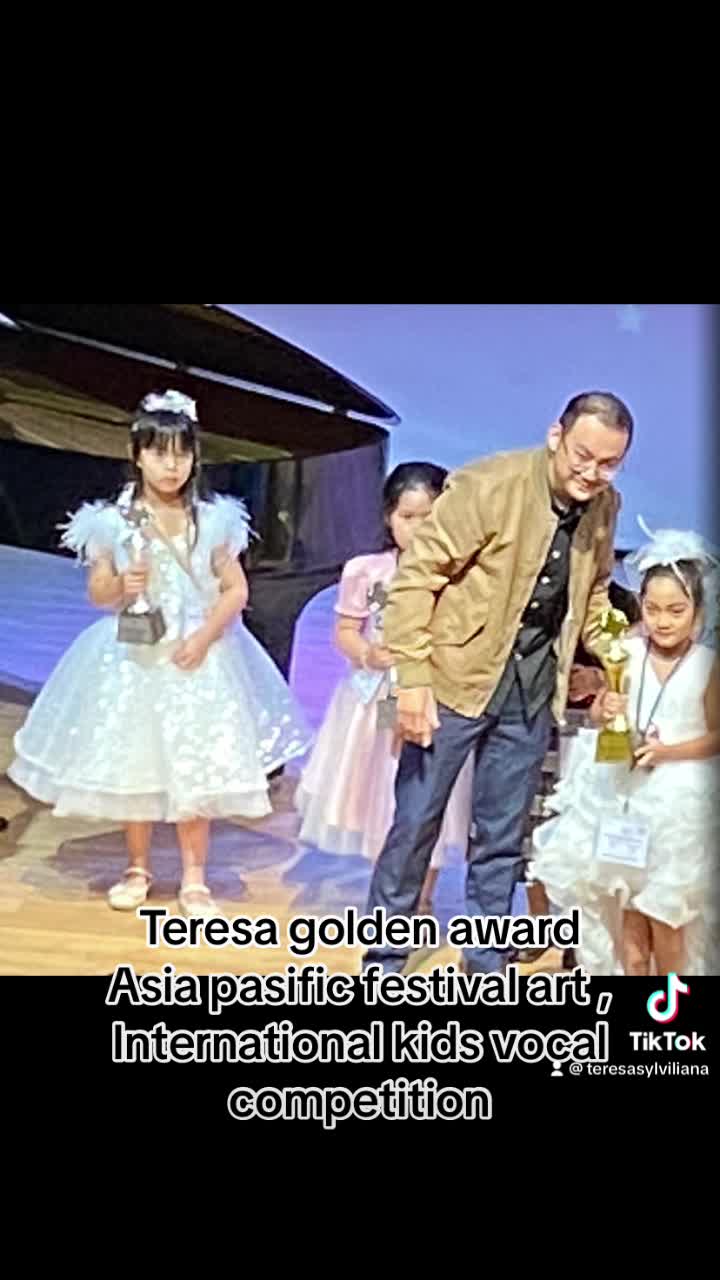 Golden award asia pasific art vocal competition is goes to teresa 8th indonesia. Instagram: teresa_sylviliana
