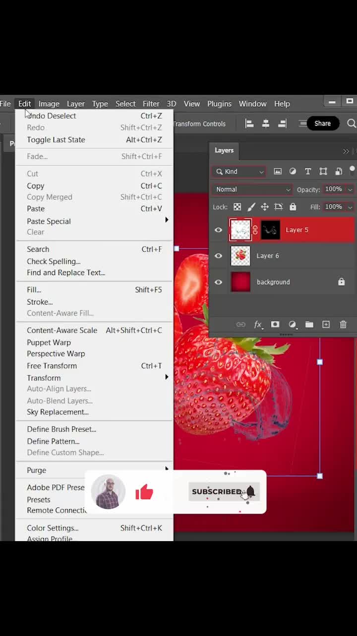 Cara membuat efek air di photo buah