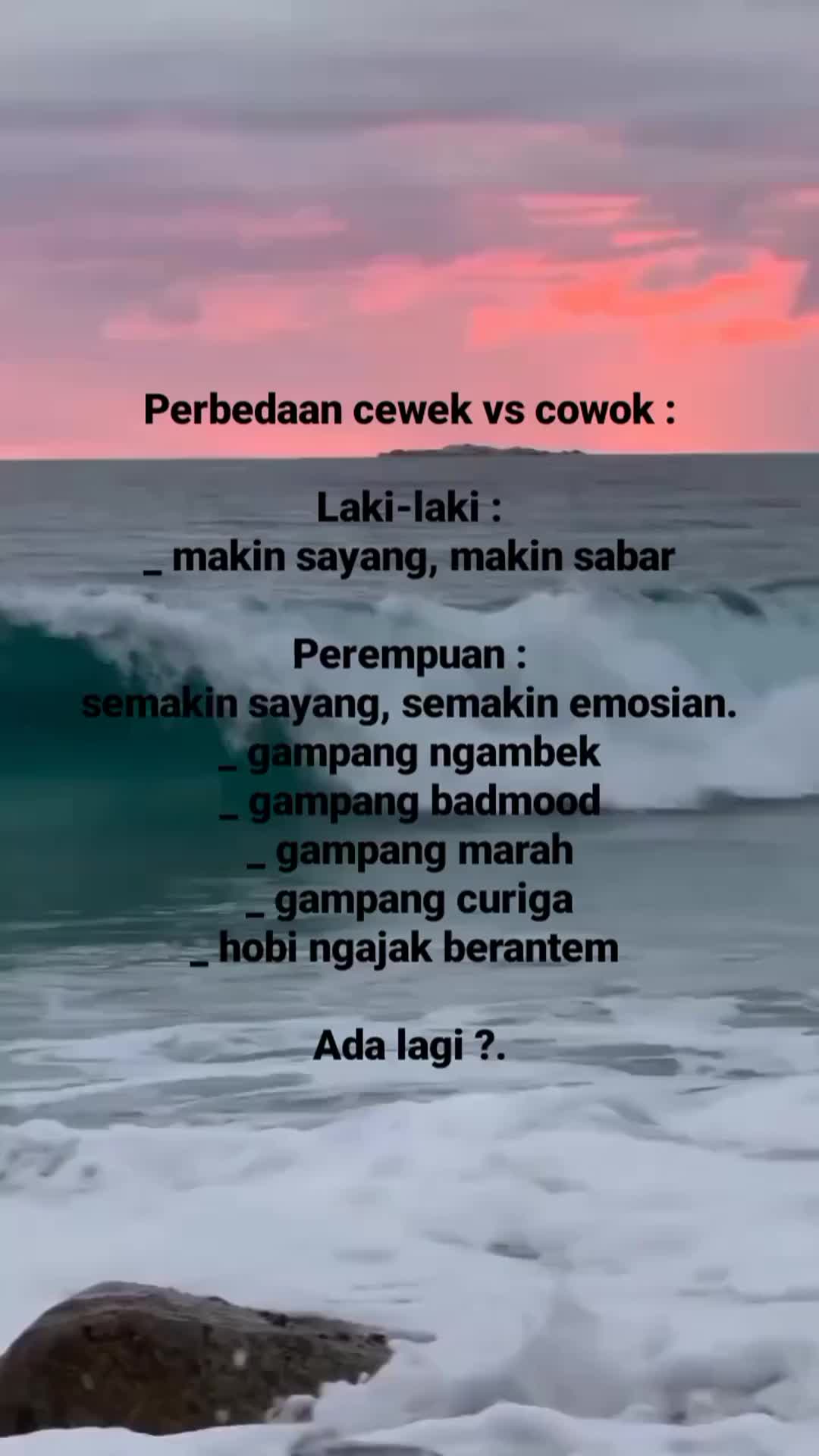 Perbedaan cewek vs cowok