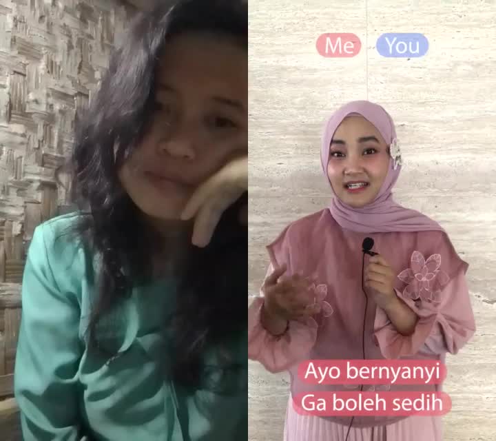 Fatin nyanyi nya ringan banget yah,aku cuma meong meong doang ko beban nya berat gitu cempeng 😂😂🙏🙏