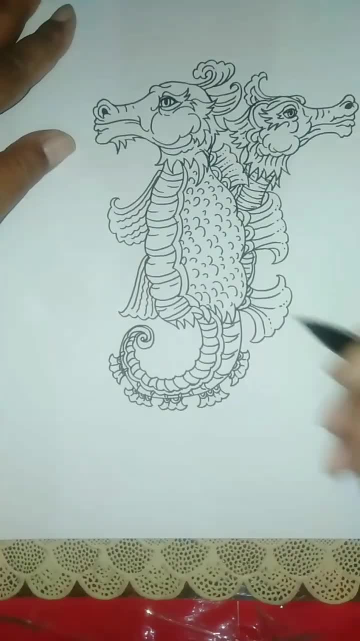 Menggambar Kuda Laut