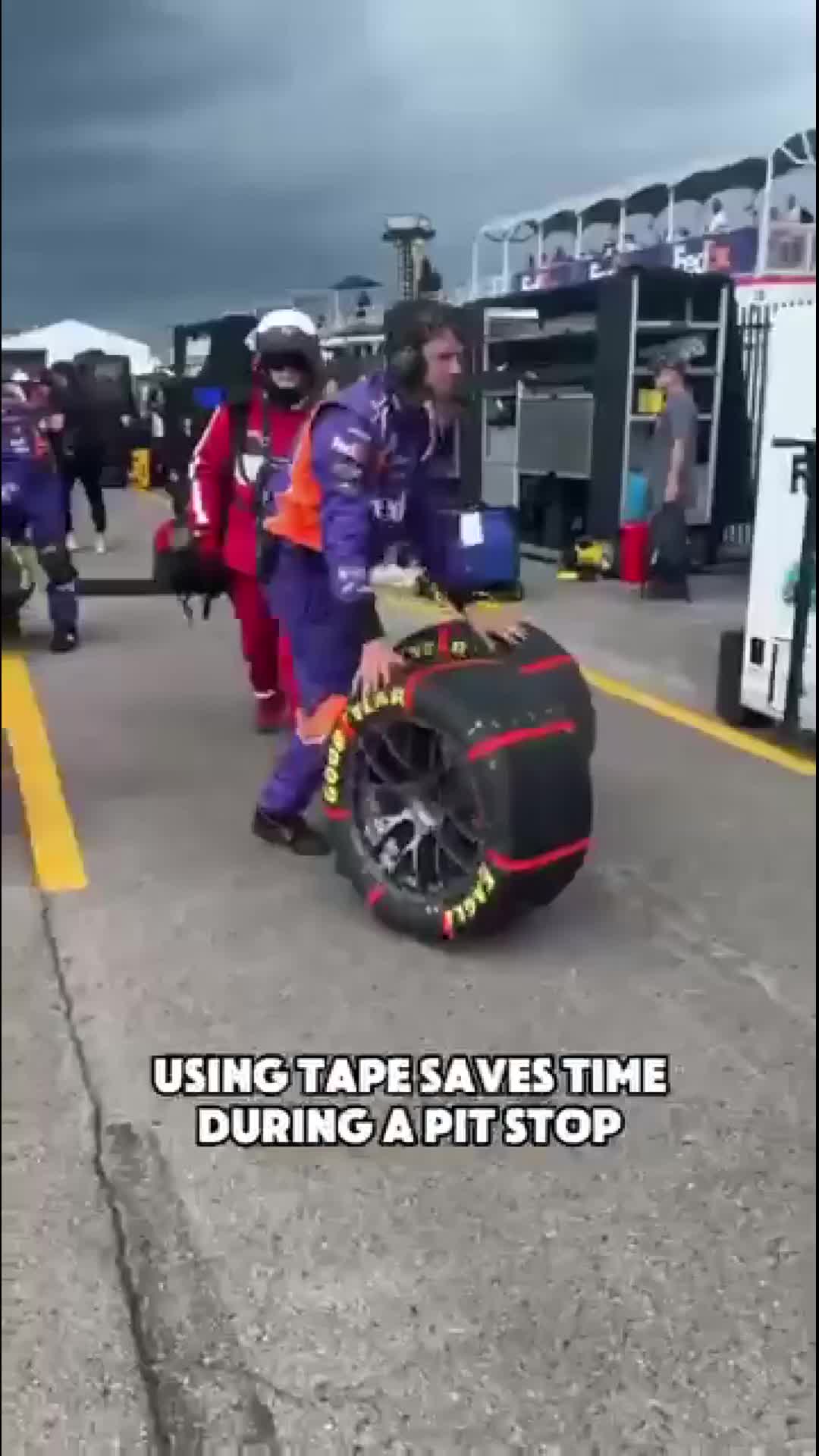 Taping tires happens every week